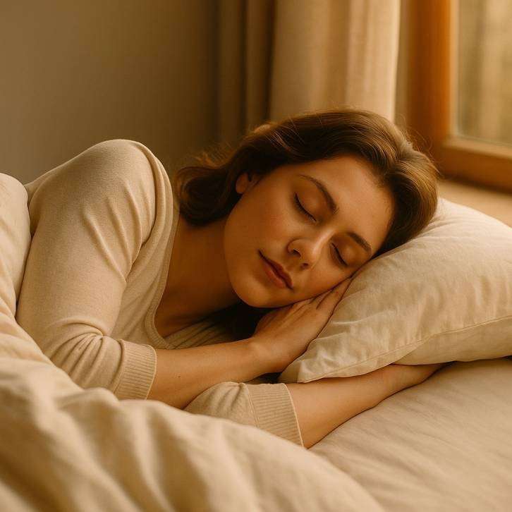 Mujer durmiendo plácidamente simbolizando el sueño como regulador epigenetico del sistema inmune